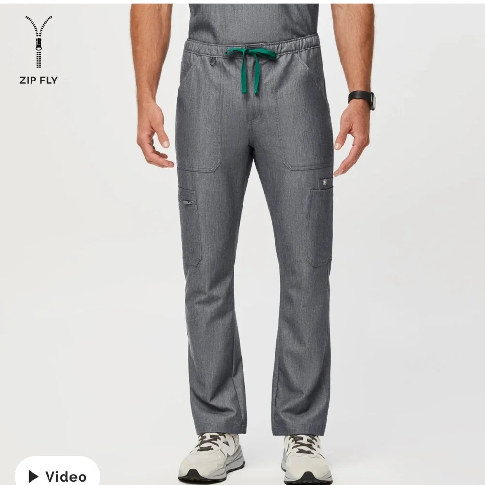 Figs Men’s Cairo Graphite Gray Cargo Scrub Pants M-293 Sz Medium Short