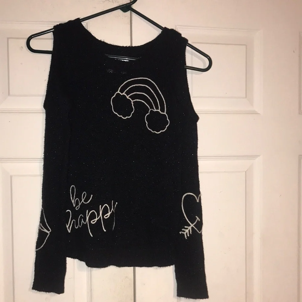Girl’s Justice Sparkling Cold Shoulder Sweater
