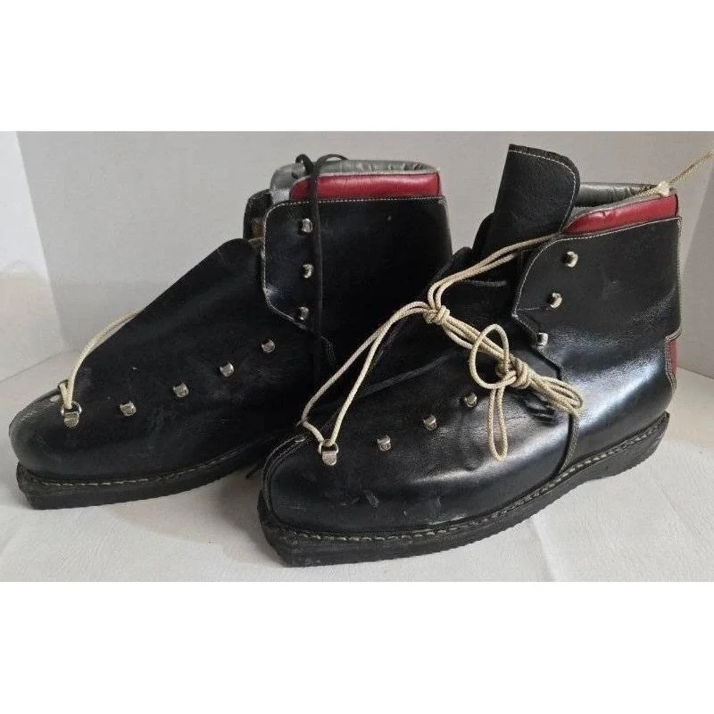 Vintage‎ MCM Murani Italian Leather Lace Up Old School Ski Boots size 14