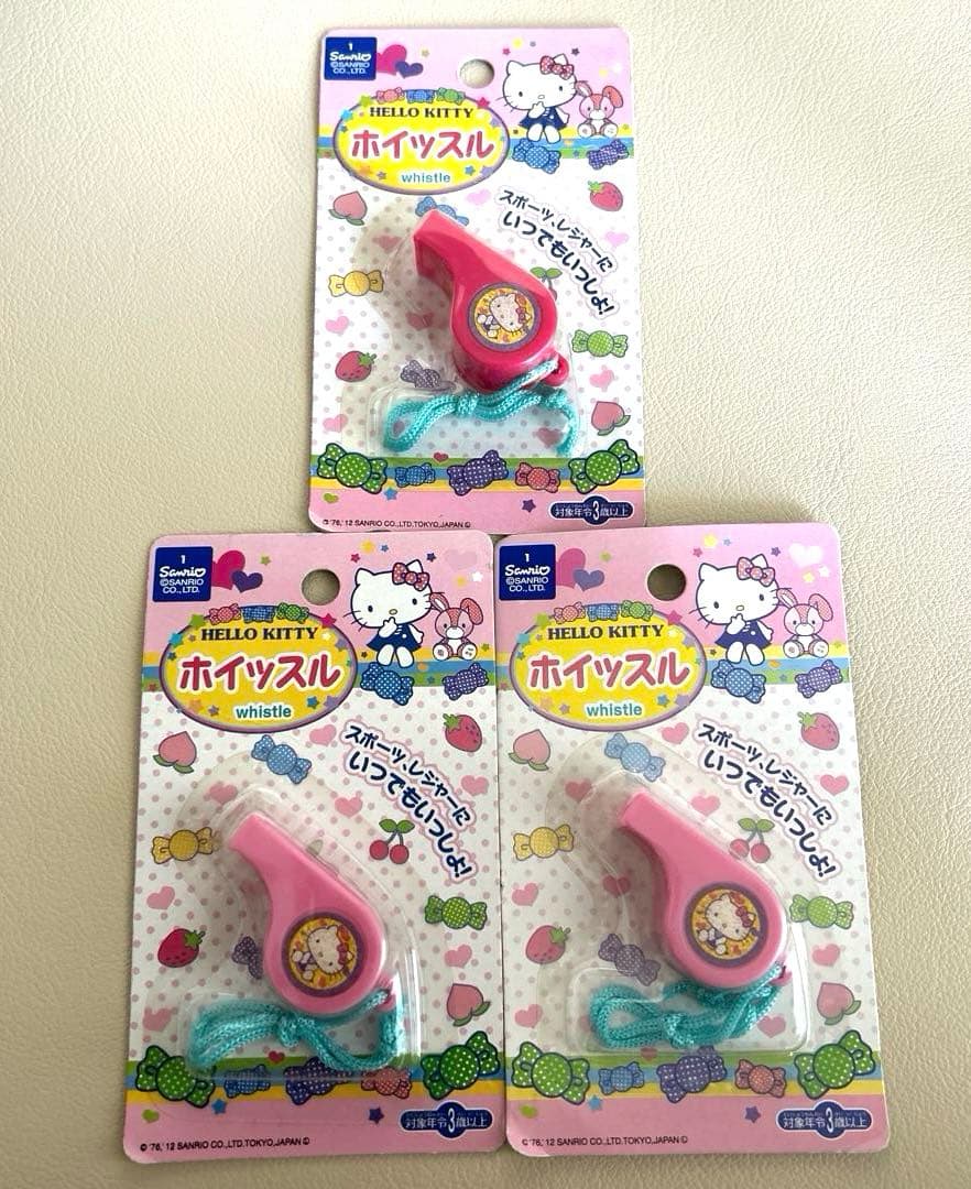 Sanrio Hello Kitty Whistle Pink Set of 3